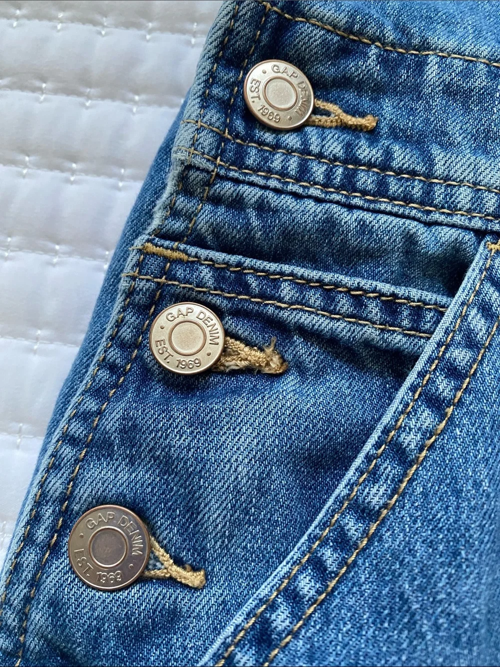 GAP Blue Denim Bibbed Overalls Women’s Size Small